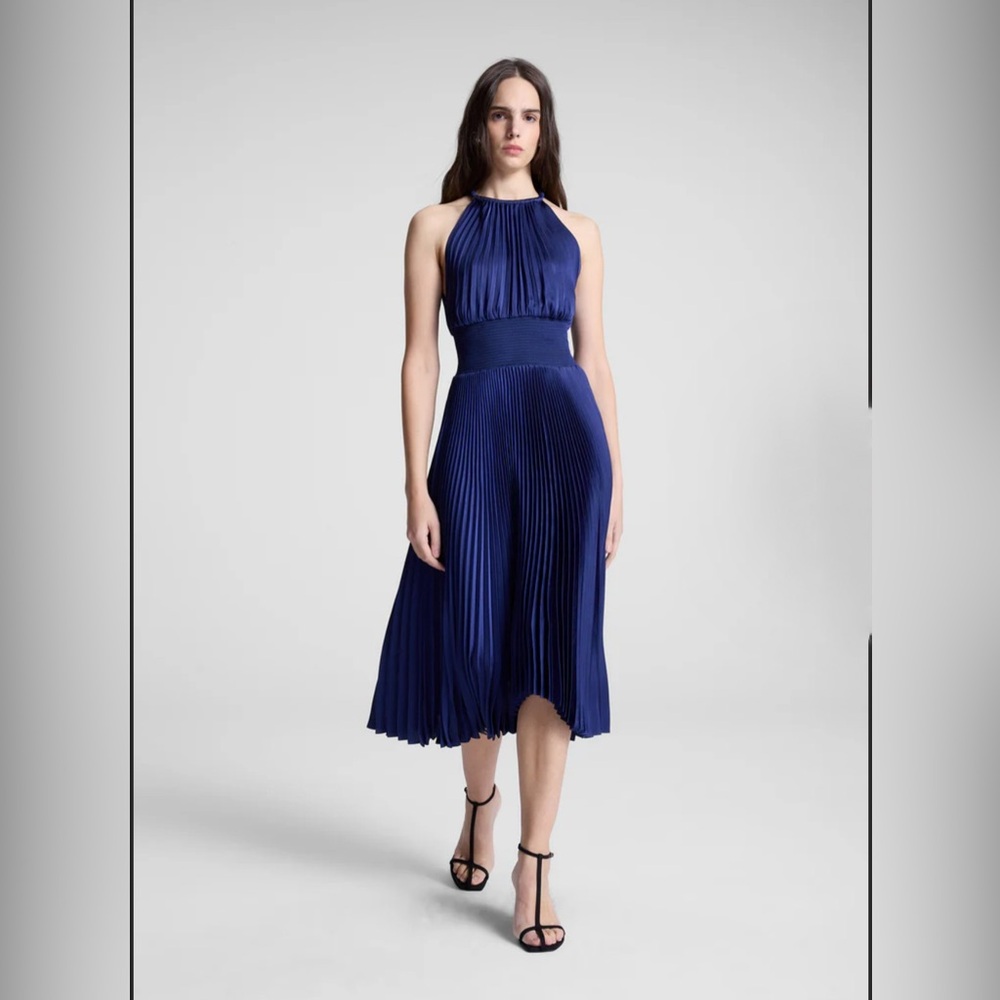 A.L.C Renzo II Satin Pleated Dress